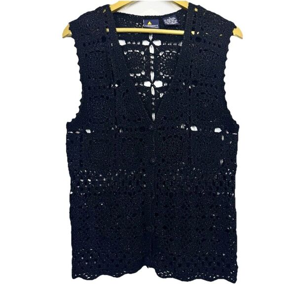 Vintage Silk Crochet Open Knit Cardigan Size M Whimsigoth Fairy Grunge Boho Y2K - Picture 1 of 7